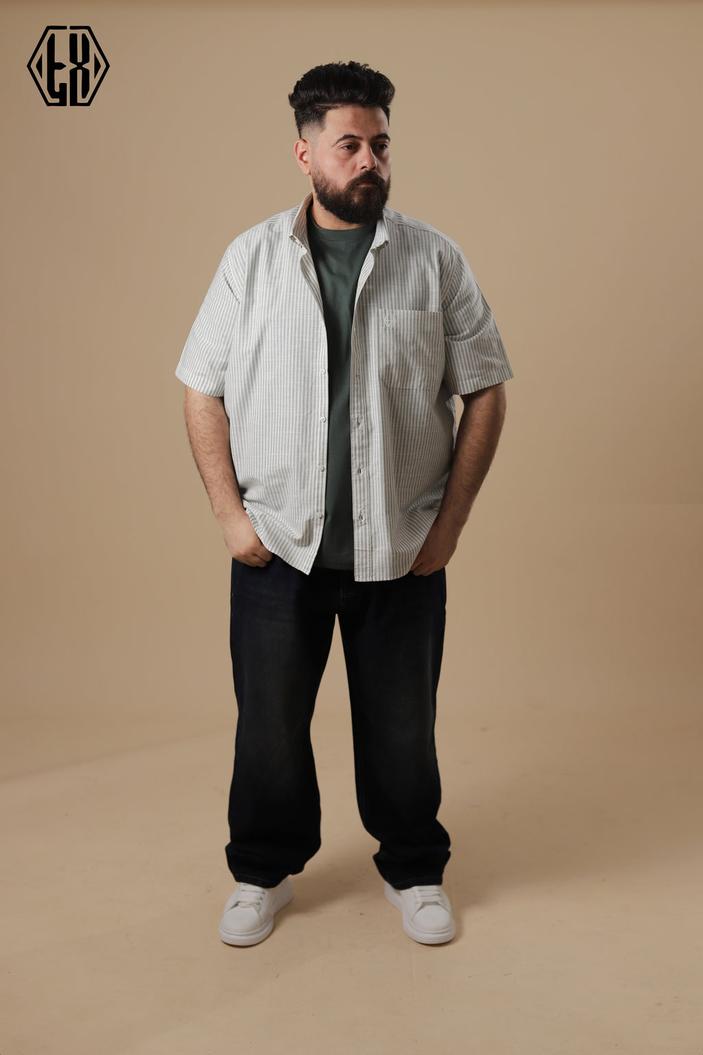 Striped Short Sleeve Linen Shirt