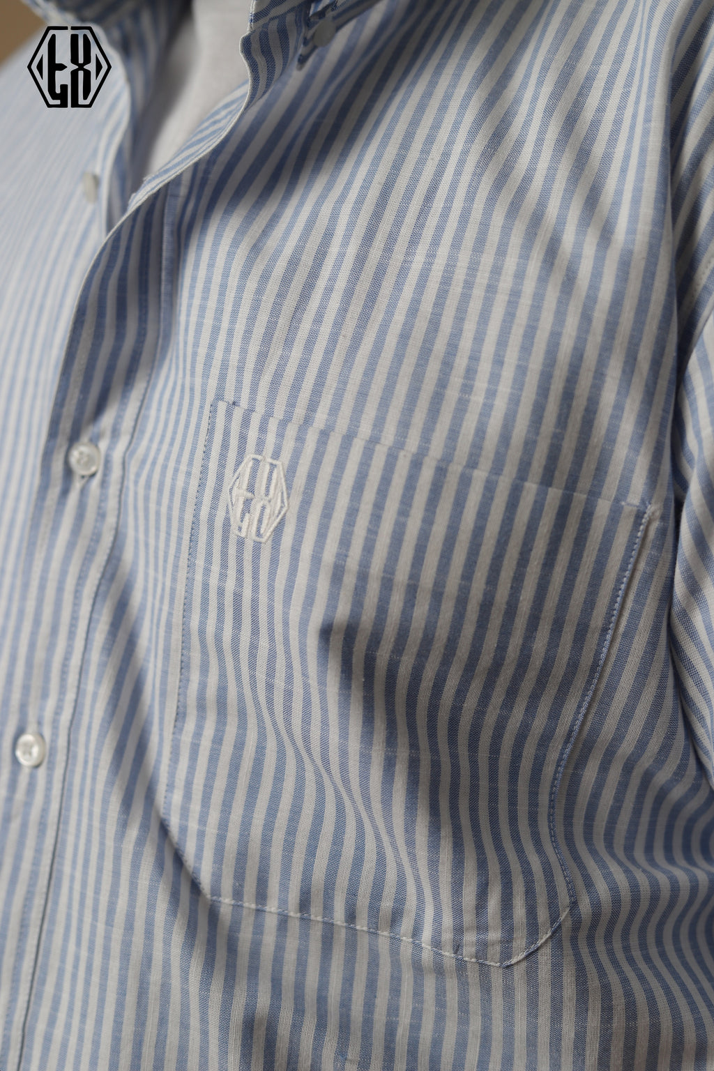 Striped Short Sleeve Linen Shirt