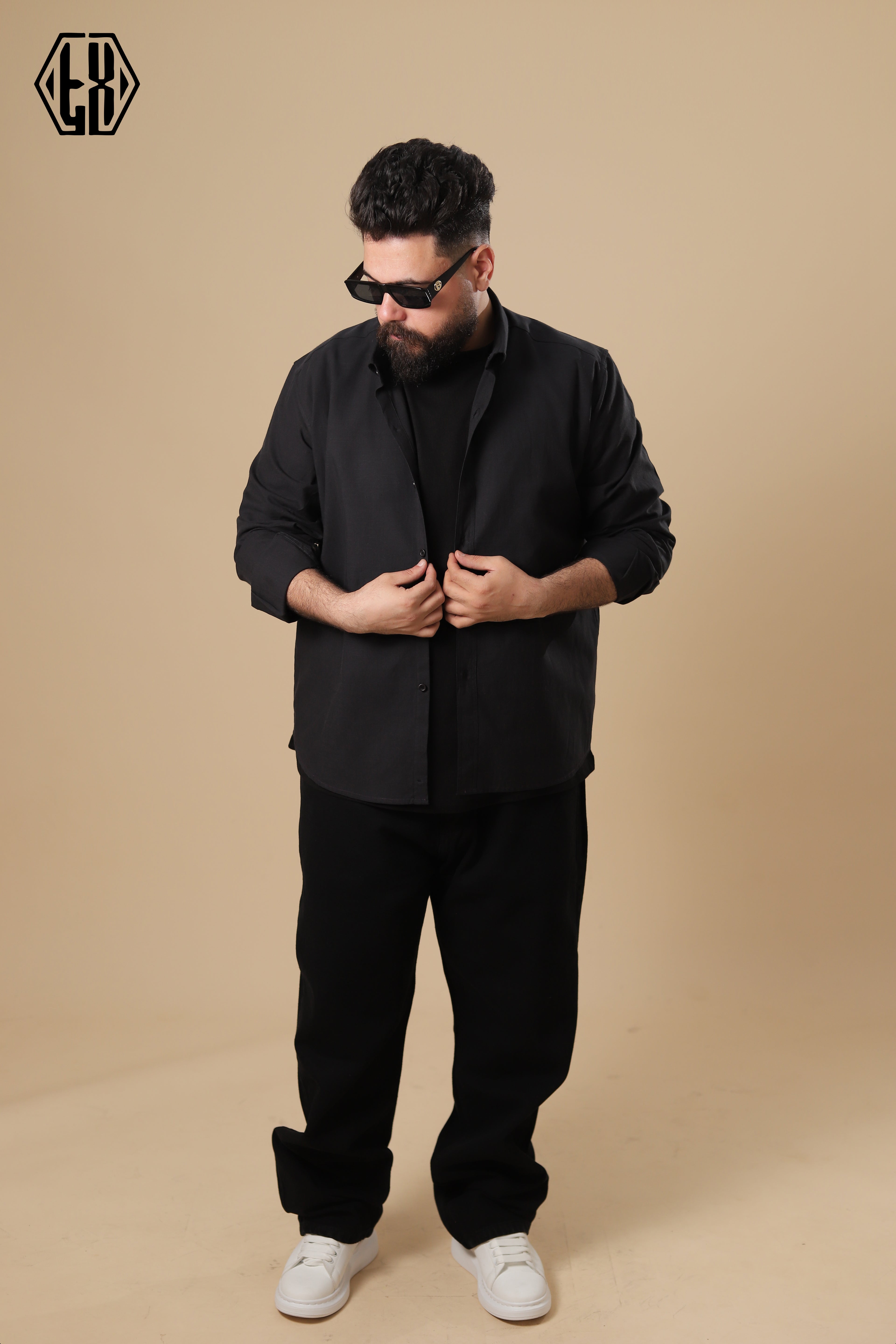 Dark Black Wide Leg Denim