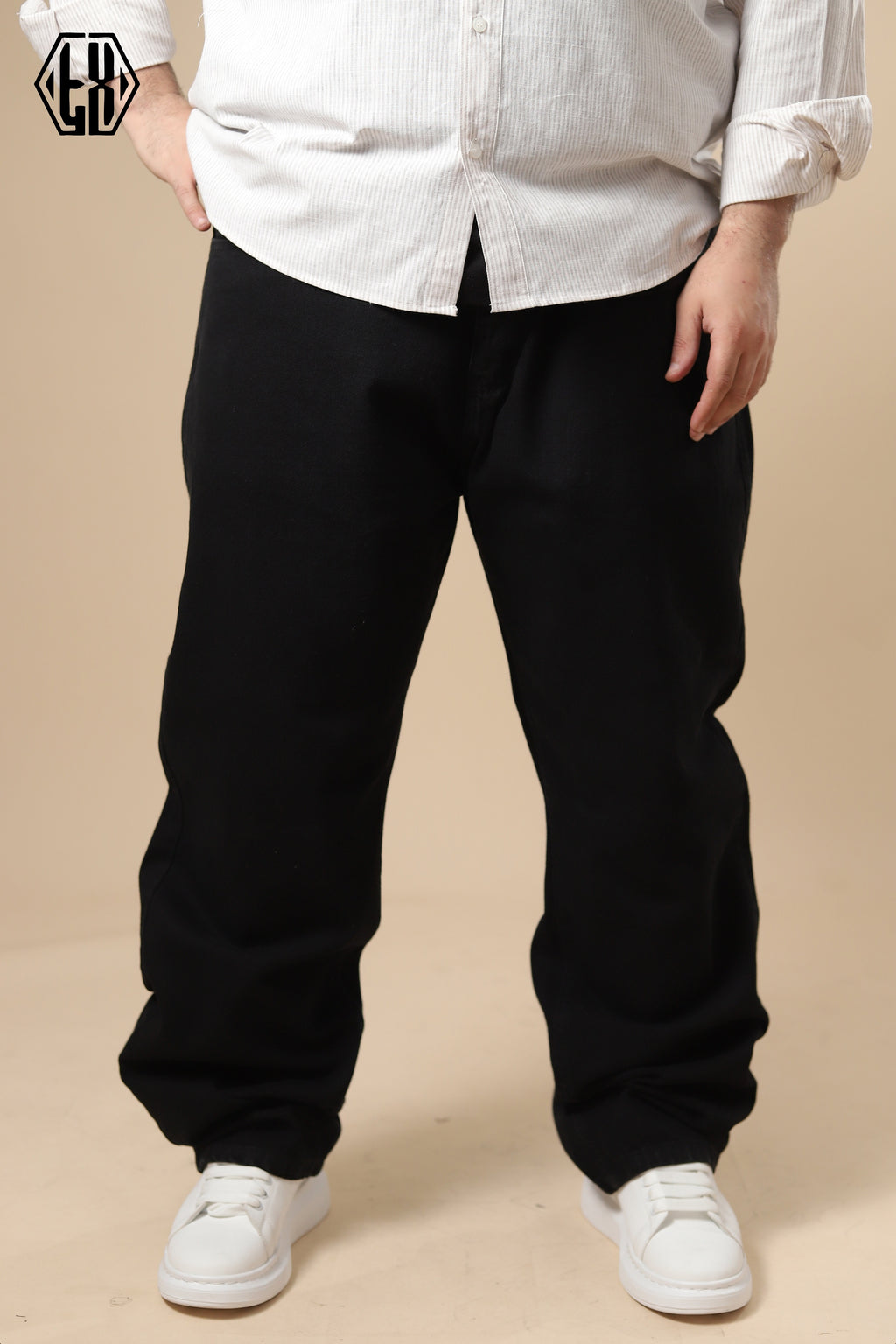 Dark Black Wide Leg Denim