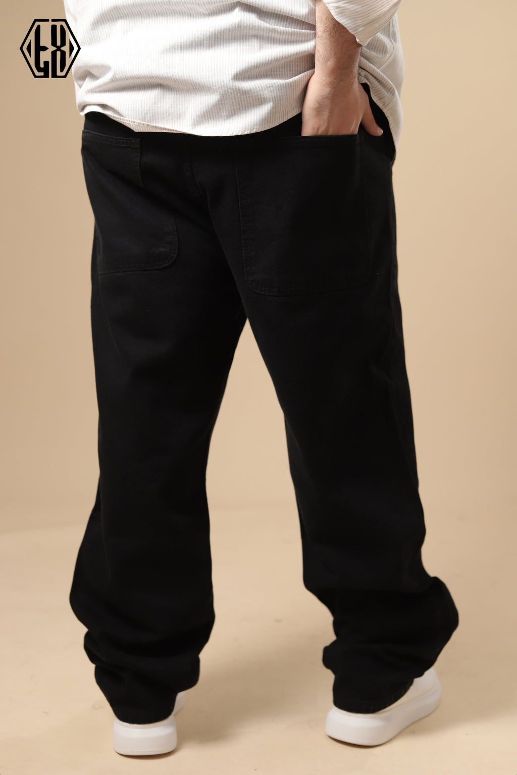 Dark Black Wide Leg Denim