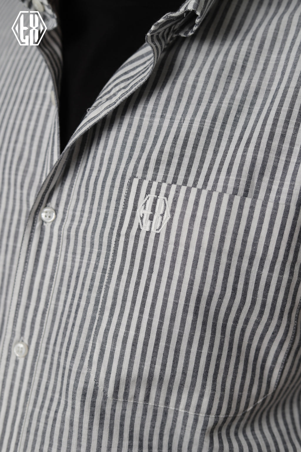 Striped Short Sleeve Linen Shirt