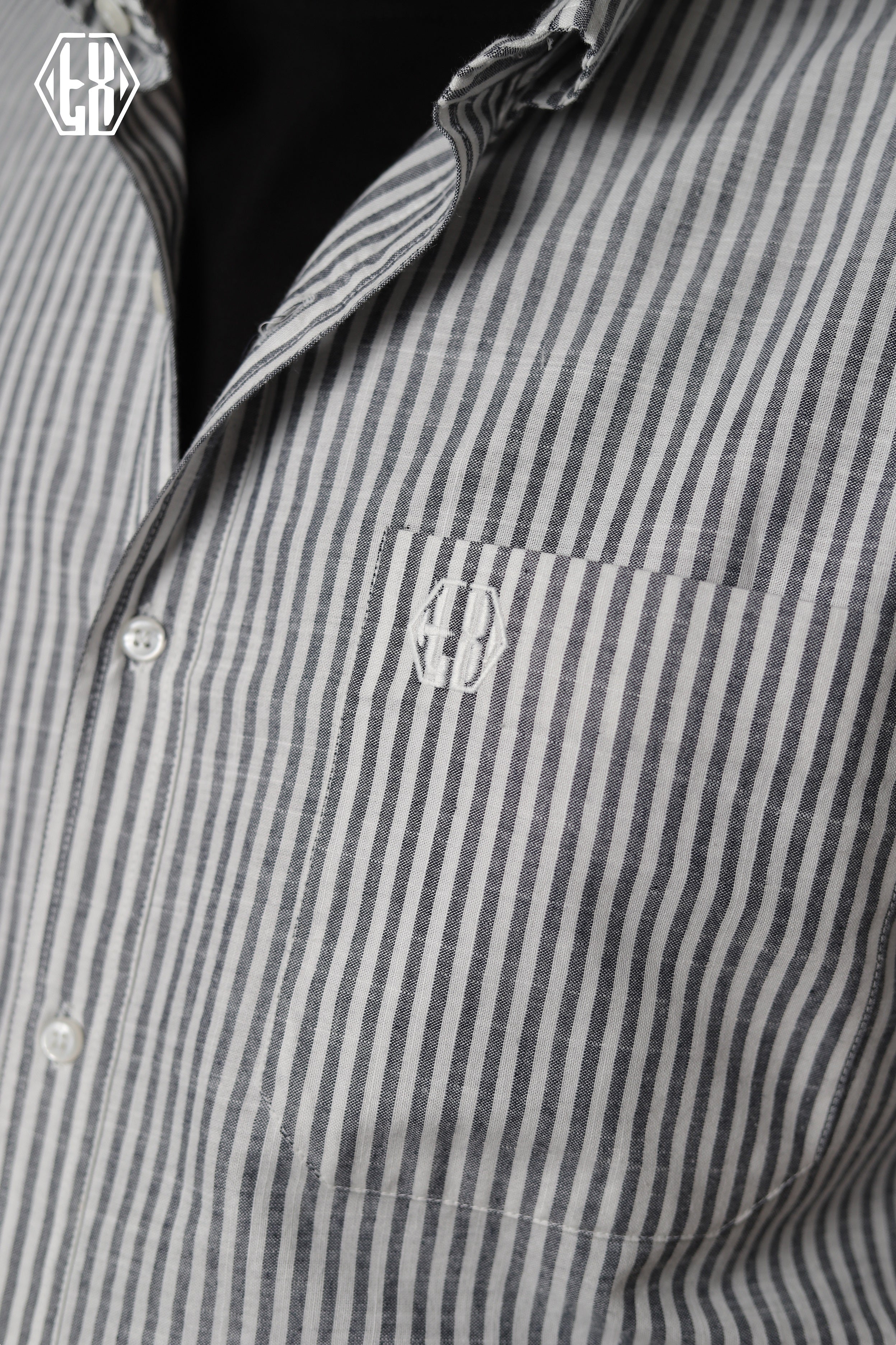Striped Short Sleeve Linen Shirt