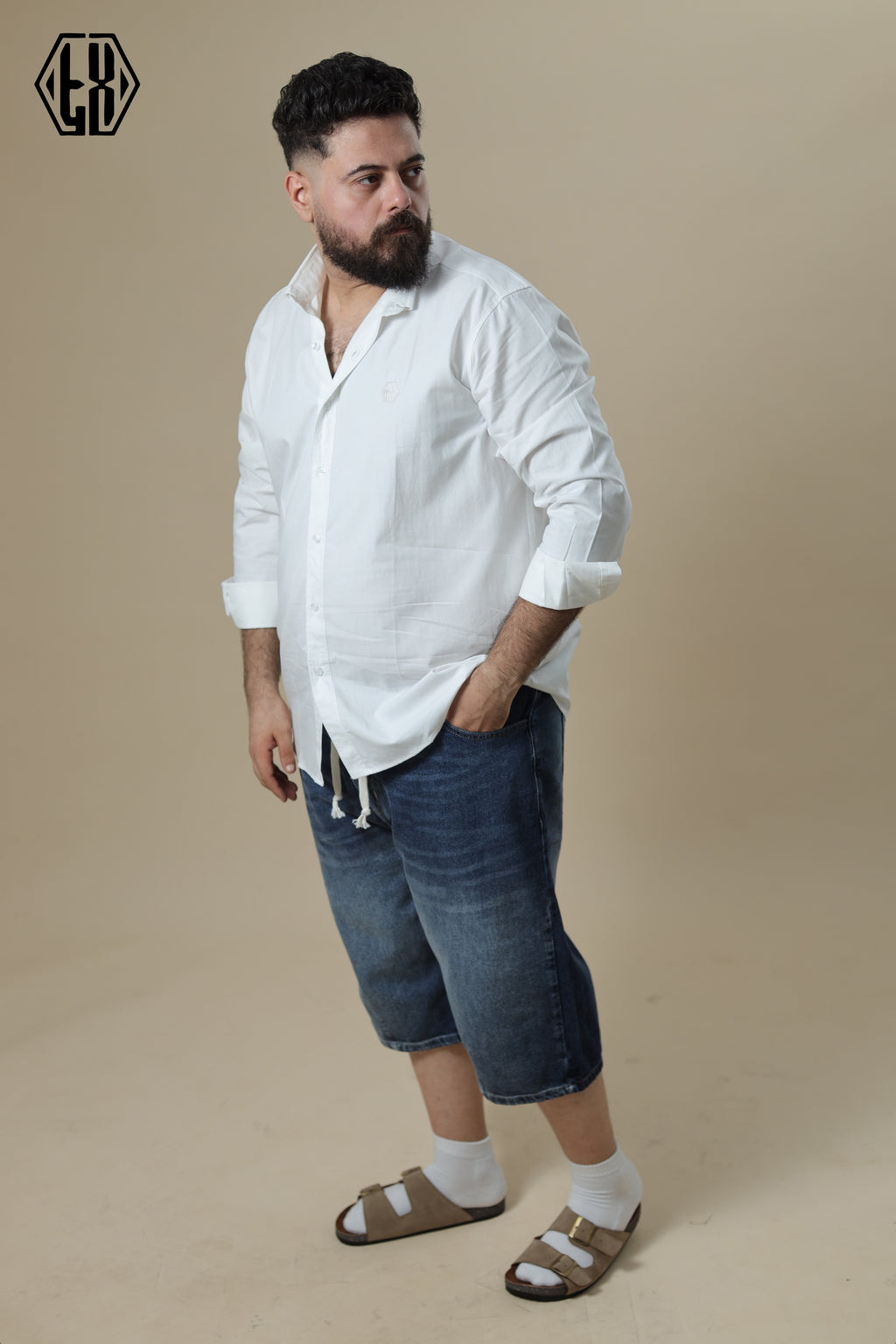 OVERSIZED DENIM SHORT Navy