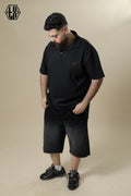 OVERSIZED DENIM SHORT Black